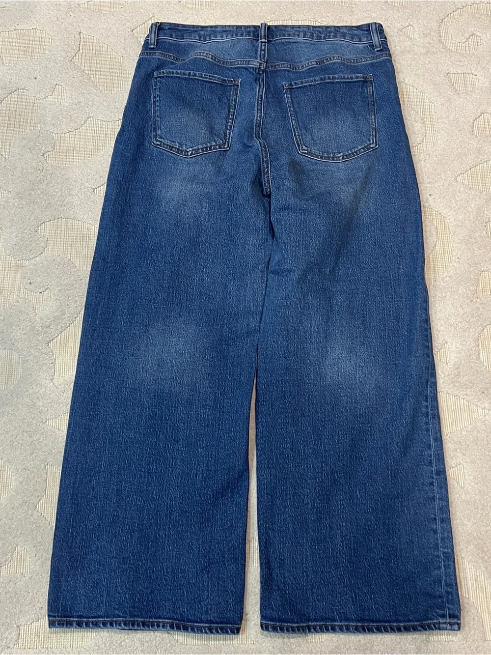 Quince Bella Stretch Relaxed Straight Jeans Atlantic Blue 32 High Rise Crop - Picture 3 of 8